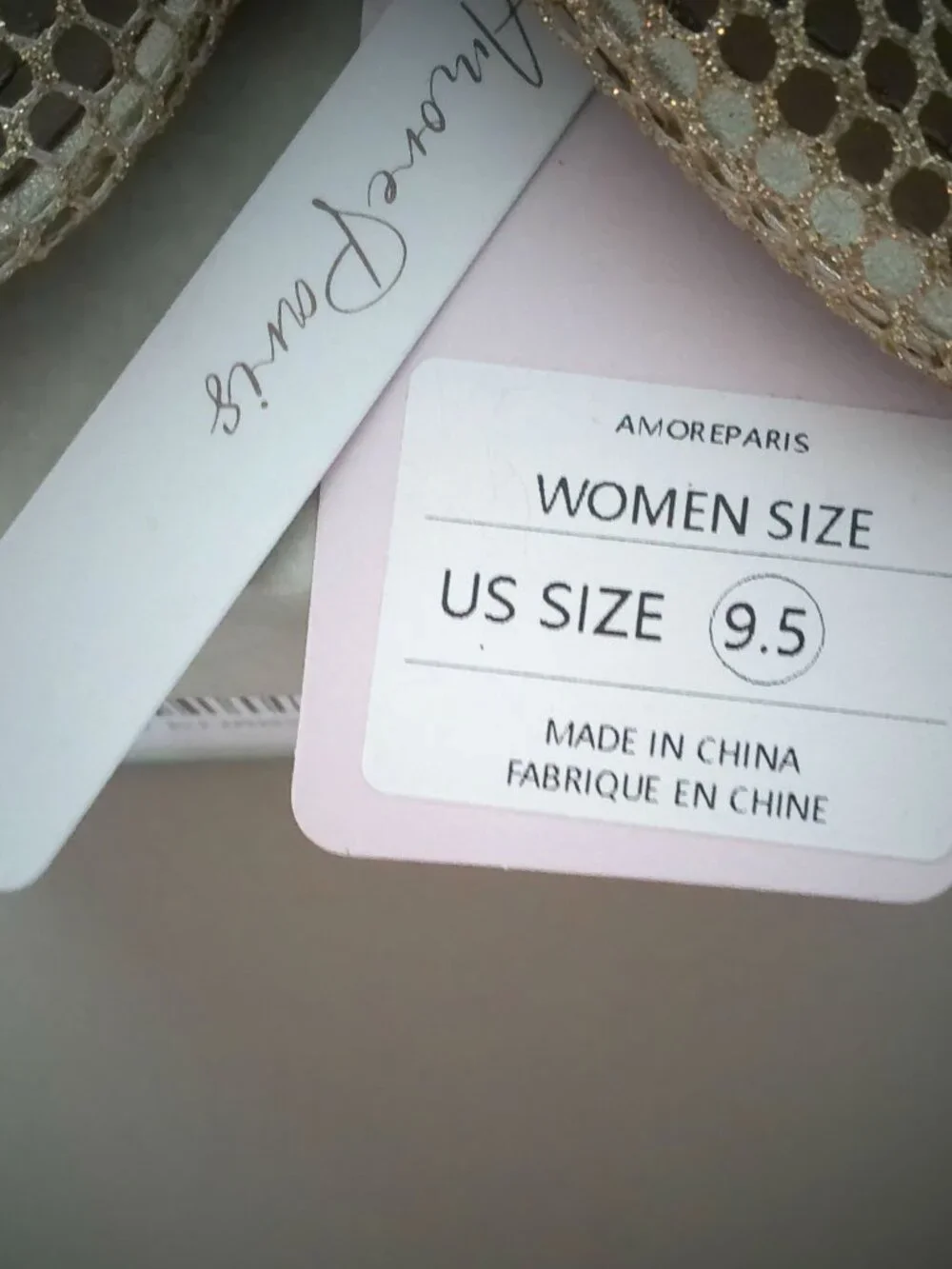 NWT Gold Shimmer Flat Open Weave Mary Jane Style Shoes 9.5 - Picture 2 of 6